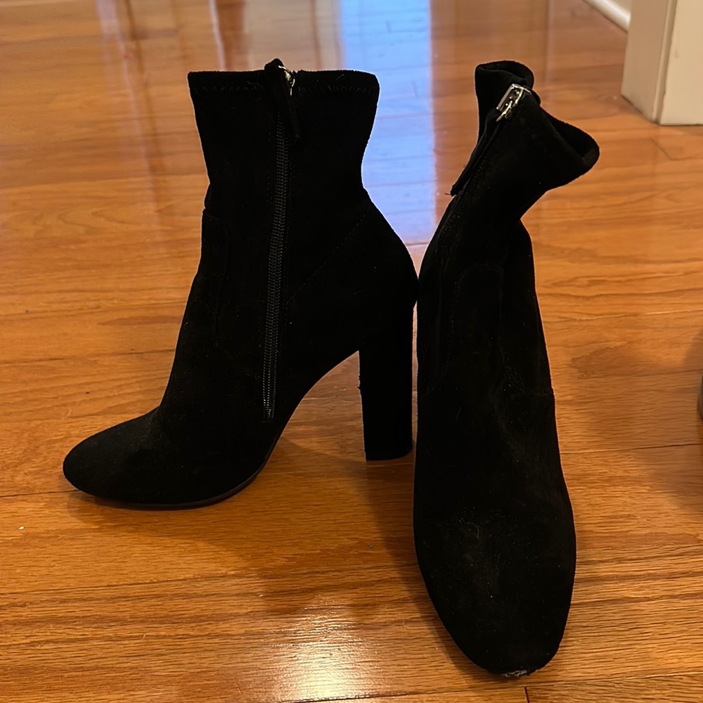 Steve Madden Black Suede Sock Bootie